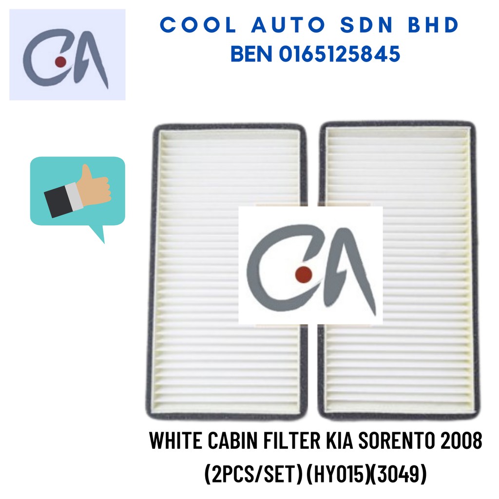 🔥READY STOCK 🔥WHITE CABIN FILTER KIA SORENTO 2008 (2PCS/SET) (HY015)(3049)