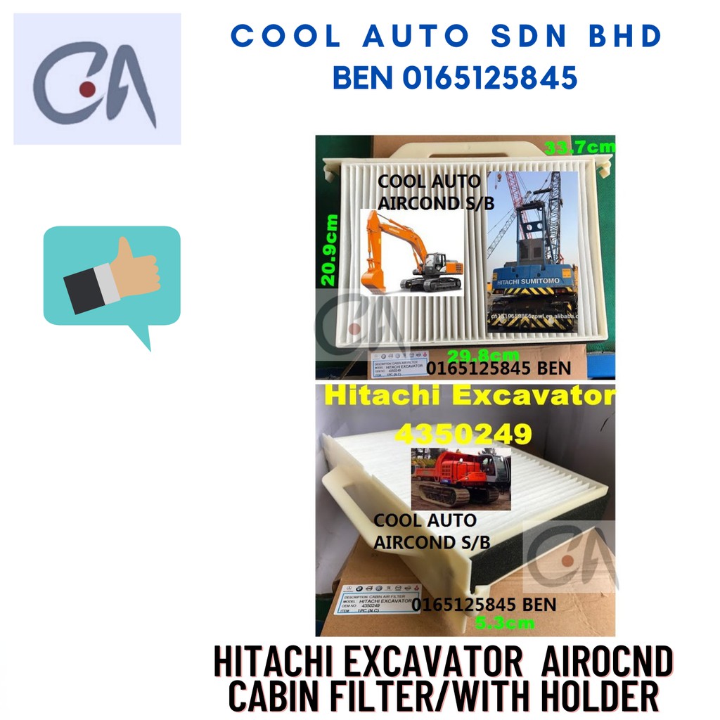 🔥READY STOCK 🔥HITACHI EXCAVATOR  AIROCND CABIN FILTER/WITH HOLDER
