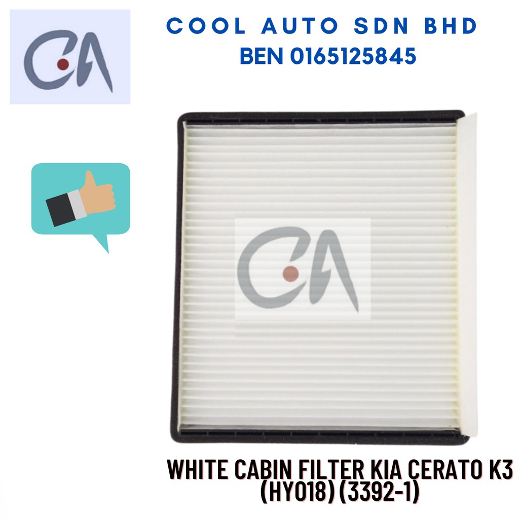 🔥READY STOCK 🔥WHITE CABIN FILTER KIA CERATO K3 (HY018) (3392-1)