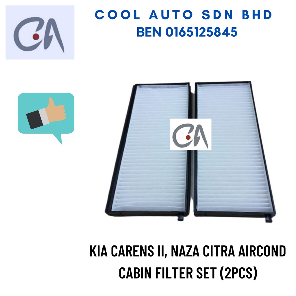 🔥READY STOCK 🔥KIA CARENS II, NAZA CITRA AIRCOND CABIN FILTER SET (2PCS)
