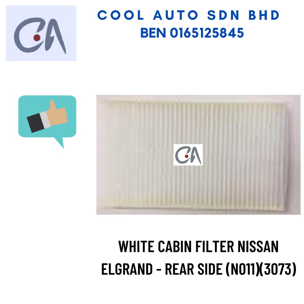🔥READY STOCK 🔥WHITE CABIN FILTER NISSAN ELGRAND - REAR SIDE (N011)(3073)
