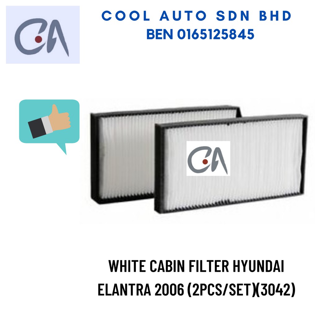 🔥READY STOCK 🔥WHITE CABIN FILTER HYUNDAI ELANTRA 2006 (2PCS/SET)(3042)