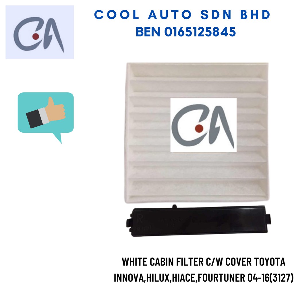 🔥READY STOCK 🔥WHITE CABIN FILTER C/W COVER TOYOTA INNOVA,HILUX,HIACE,FOURTUNER 04-16(3127)