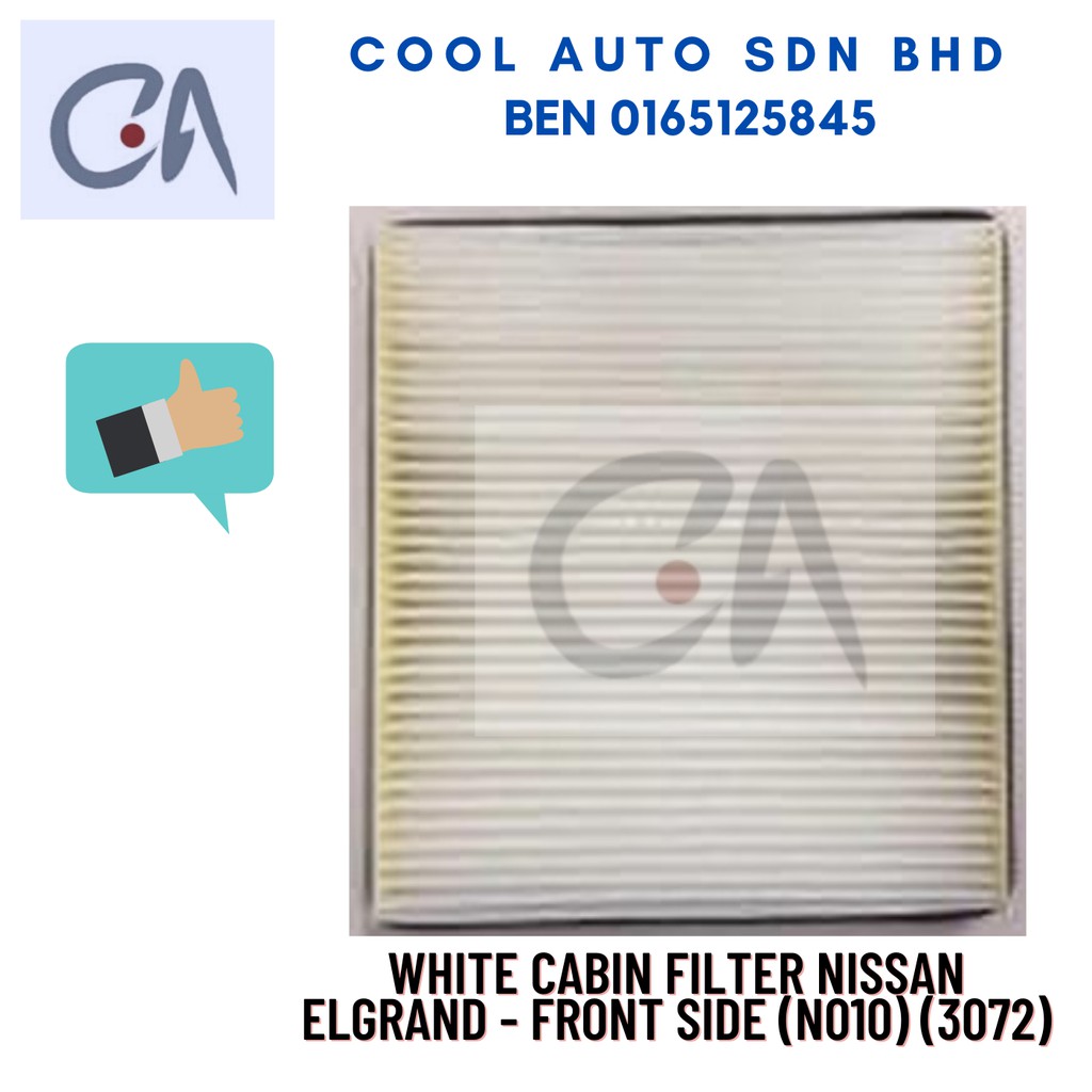 🔥READY STOCK 🔥WHITE CABIN FILTER NISSAN ELGRAND - FRONT SIDE (N010)(3072