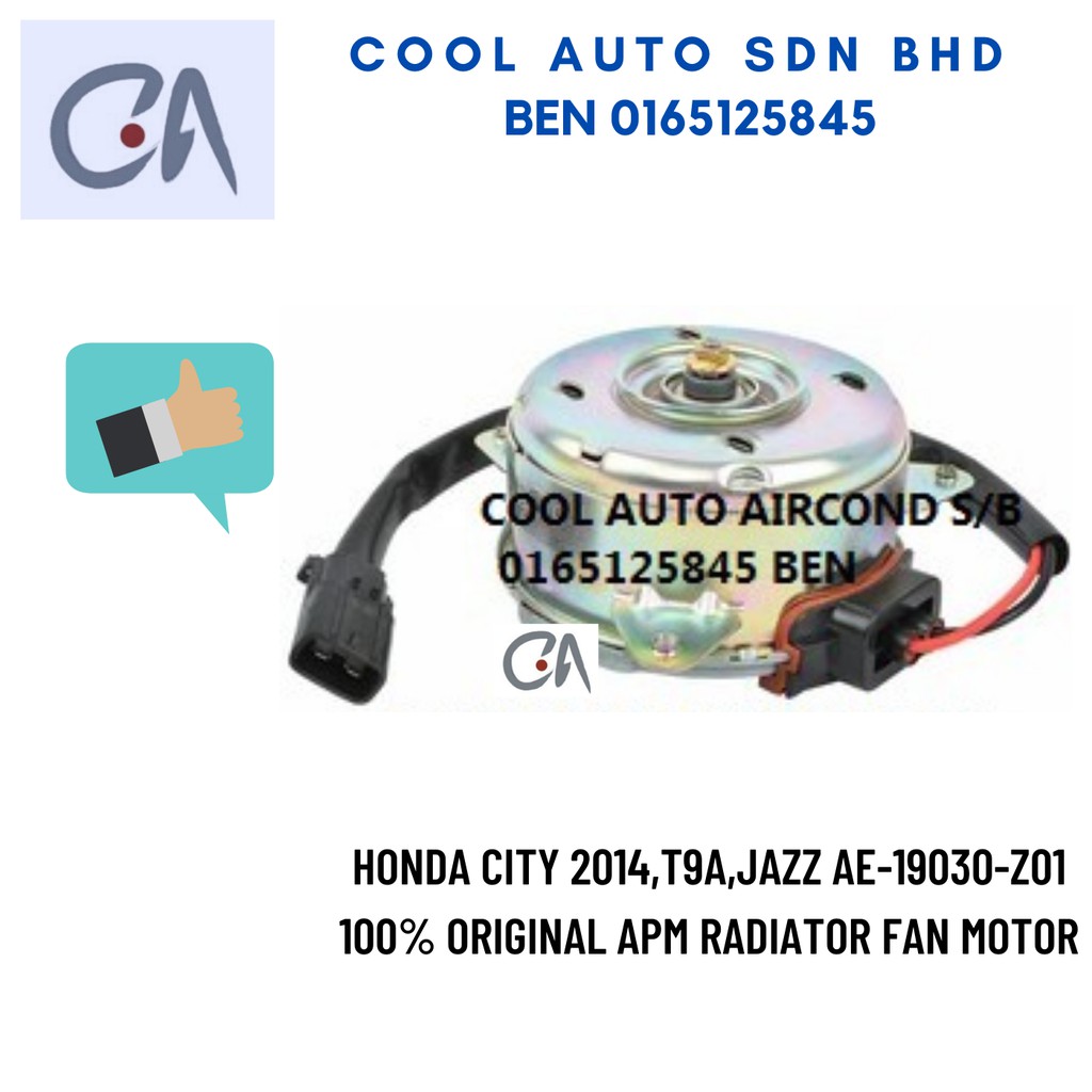 🔥READY STOCK 🔥HONDA CITY 2014,T9A,JAZZ AE-19030-Z01 100% ORIGINAL APM RADIATOR FAN MOTOR