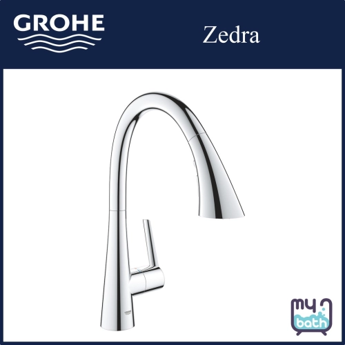 Grohe 32294002 Zedra Kitchen Sink Mixer with Pull Out Trio Spray