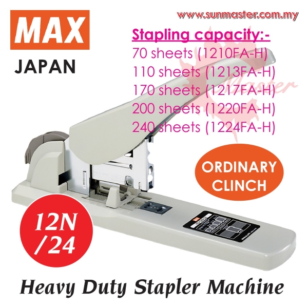 MAX HD-12N/24 Stapler Machine  Petaling Jaya (PJ), Selangor, Kuala Lumpur (KL), Malaysia. Supplier, Supply, Supplies, Service | Sun Master Fancy Paper Sdn Bhd