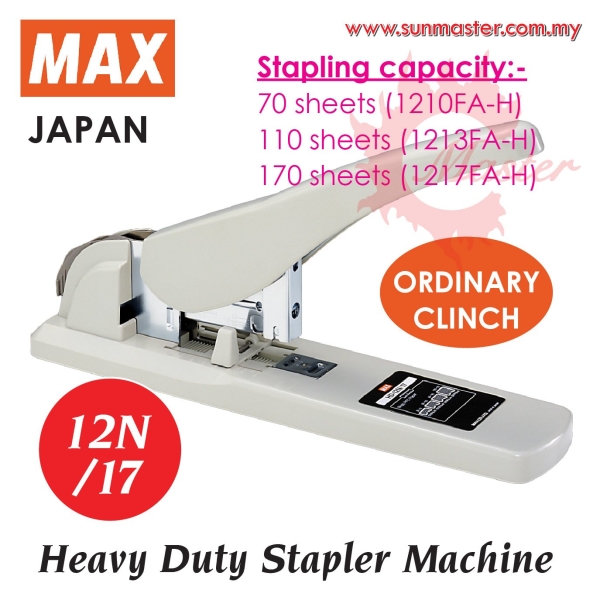 MAX HD-12N/17 Stapler Machine  Petaling Jaya (PJ), Selangor, Kuala Lumpur (KL), Malaysia. Supplier, Supply, Supplies, Service | Sun Master Fancy Paper Sdn Bhd