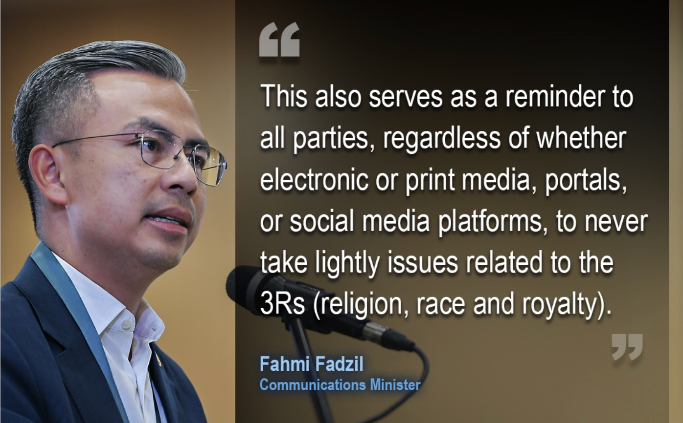 APPROPRIATE FIRM ACTION TO BE TAKEN AGAINST PORTAL FOR MISREPORTING SULTAN OF PAHANG'S SPEECH - FAHMI