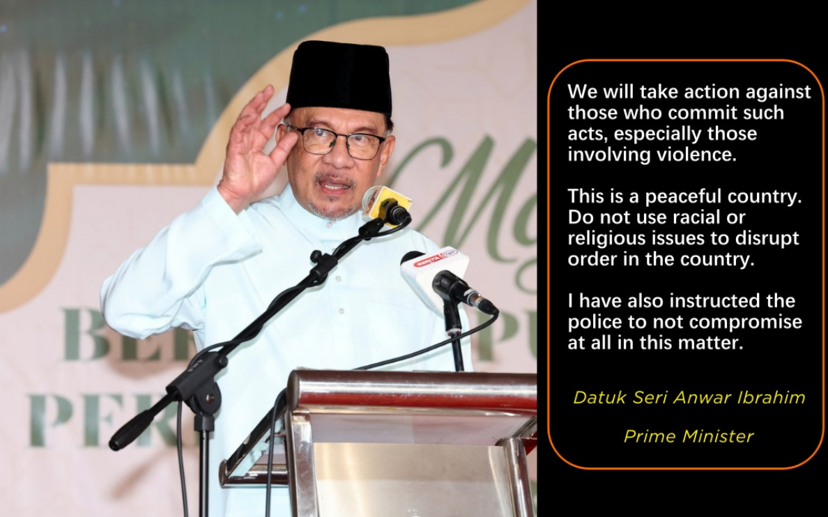 KK MART INCIDENT: DON'T TAKE MATTERS INTO OWN HANDS - PM