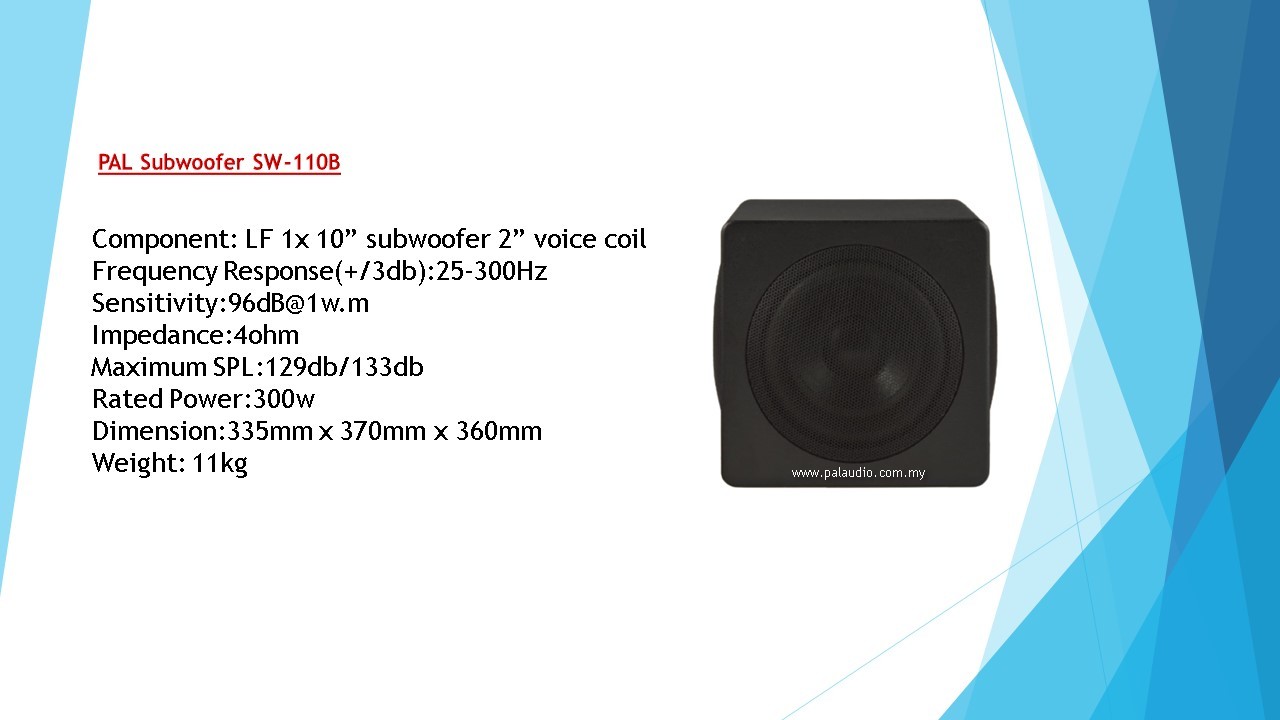 10" SUBWOOFER SW110B