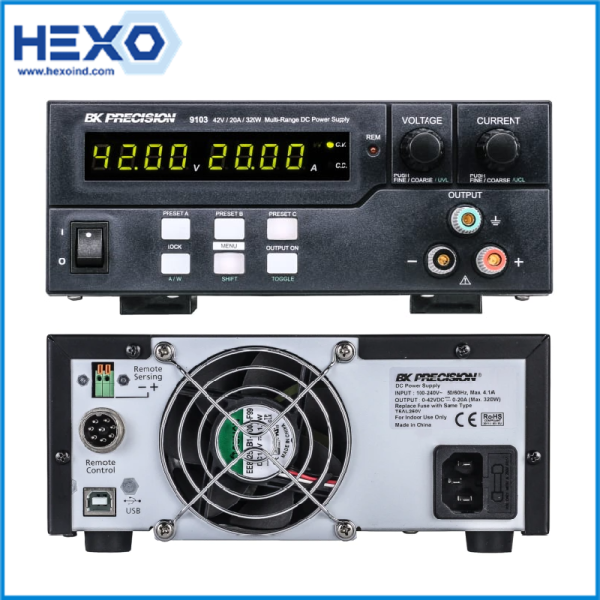 BK Precision Digital Bench Power Supply, 42V, 20A, 1-Output, 320W, BK9103 BK Precision Power Supply Test & Measurement Malaysia, Penang, Singapore, Indonesia Supplier, Suppliers, Supply, Supplies | Hexo Industries (M) Sdn Bhd