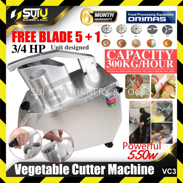 ORIMAS VC3 3/4HP Vegetable Cutting Machine for cutting Vegetables 550W Vegetable Cutter / Peeler Kitchen Machine Food Processing Machine Kuala Lumpur (KL), Malaysia, Selangor, Setapak Supplier, Suppliers, Supply, Supplies | Sui U Machinery & Tools (M) Sdn Bhd