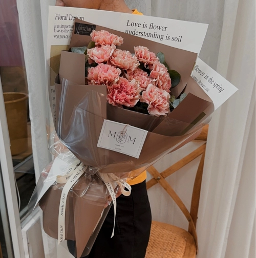 caremel Carnation Bouquet  - Floral Tales Enterprise