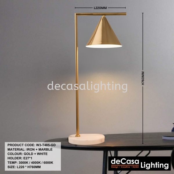 MODERN TABLE LAMP (W3-T485-GD) Glass / Metal Design Table Lamp TABLE LAMP Selangor, Kuala Lumpur (KL), Puchong, Malaysia Supplier, Suppliers, Supply, Supplies | Decasa Lighting Sdn Bhd