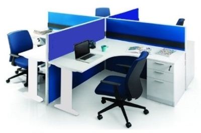 4 cluster rectangular shape workstation with AIM Slim Block System