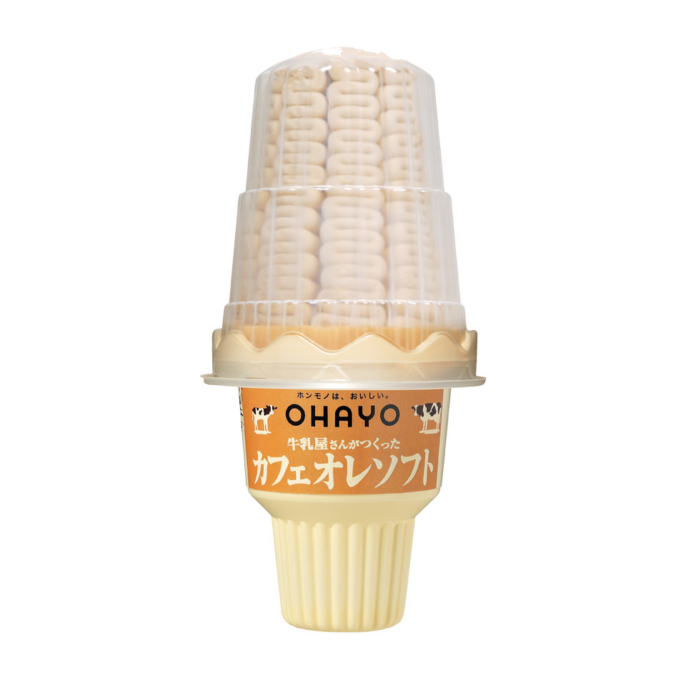 OHAYO MILK GYUNYU YA SAN GA TSUKUTTA CAFE AU LAIT SOFT 180ML(FROZEN)(ICE CREAM)