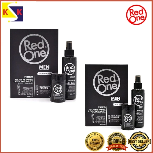 RedOne BLACK / DARK BROWN Hair Fiber Set 12 gr + 100 ml Spray