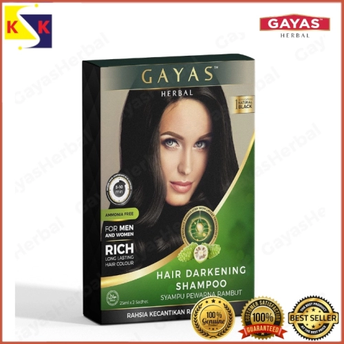 Gayas Herbal Hair Darkening Shampoo (Black) 25mlx2