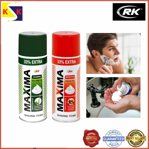 Maxima Shaving Foam - 33% Extra - Argan Oil/Tea Tree Oil - 400 ML