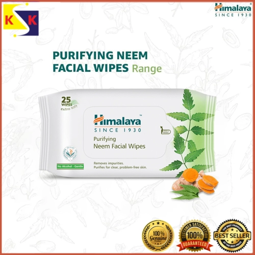 Himalaya Purifying Neem Facial Wipes, 25 Pieces