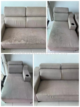 Professional Deep Cleaning For Sofa | Professional Upholstery Cleaning Service | Sofa Dry & Steam Cleaning In Kuala Lumpur & Selangor | 3 Seater L Shape Sofa 