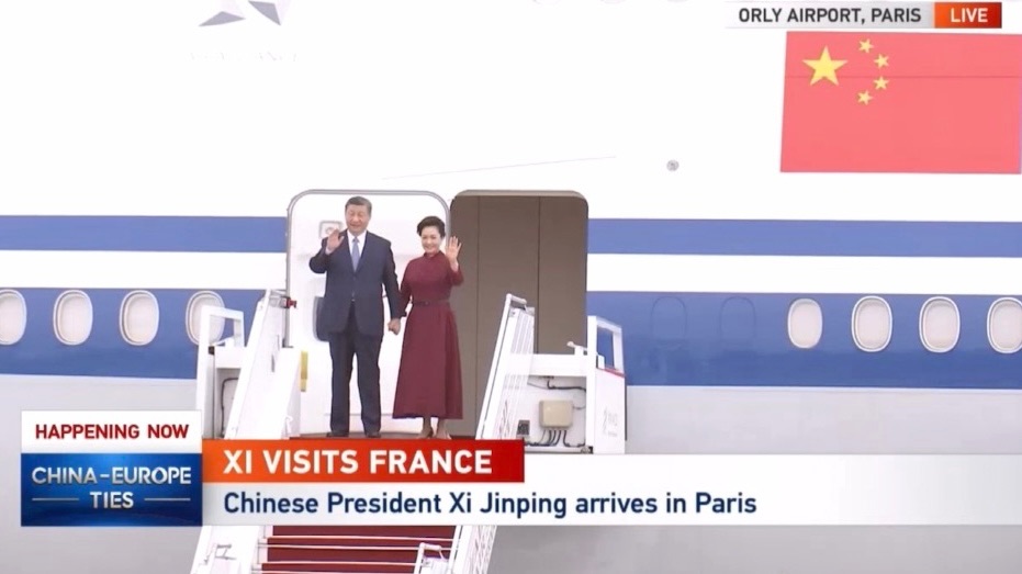 Chinese President Xi Jinping arrives in Paris, France