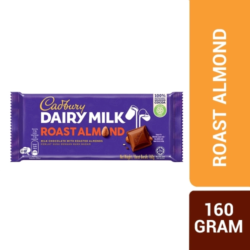 Cadbury Dairy Milk Roast Almond 160g - DBS GROCER SDN. BHD.