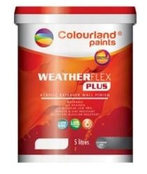 COLOURLAND WEATHERFLEX PLUS 5L PAINT (EXTERIOR ACRYLIC WALL FINISH) WHITE COLOUR