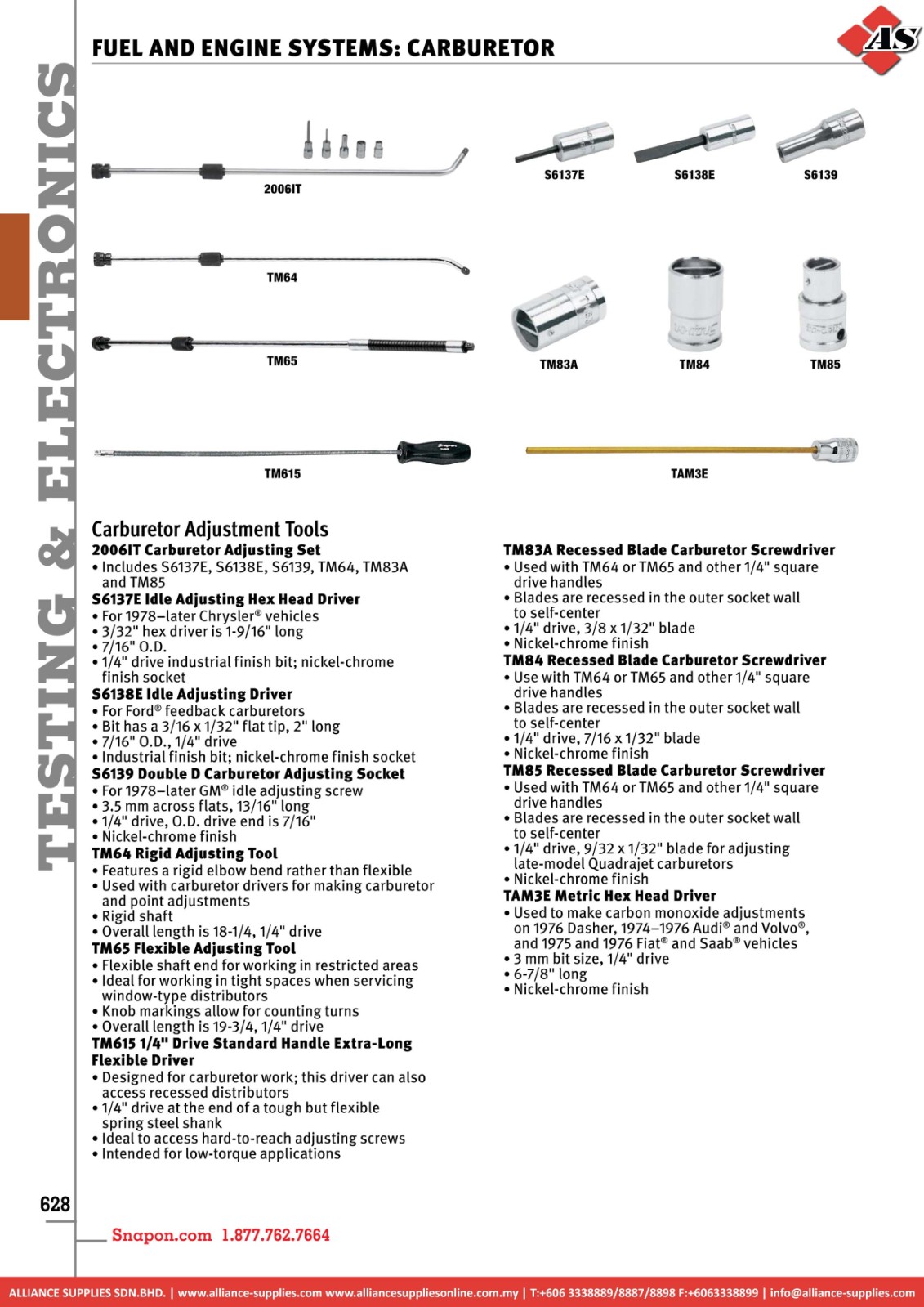 SNAP-ON Fuel And Engine Systems: Carburetor SNAP-ON Testing