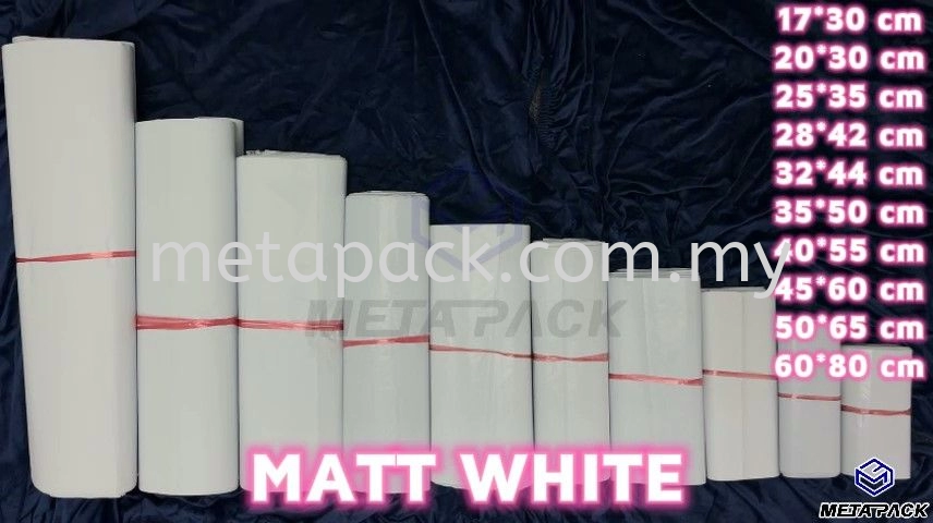 Courier Bag Matt White 17cm x 30cm at Perlis | Courier Bag Supply Perlis | White Flyer Plastic Parcel Bag 白色快递袋子玻璃市