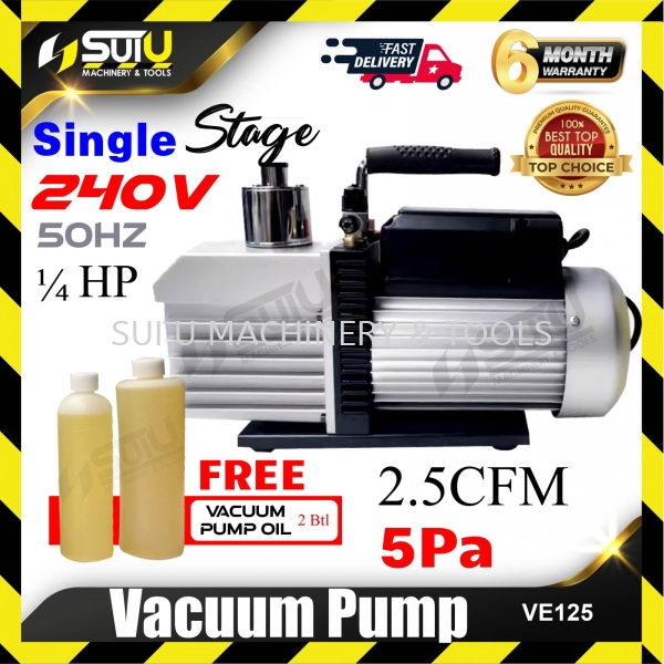 VE125 1/4HP Single Stage Vacuum Pump 2.5CFM Vacuum Pump Air Tool Kuala Lumpur (KL), Malaysia, Selangor, Setapak Supplier, Suppliers, Supply, Supplies | Sui U Machinery & Tools (M) Sdn Bhd
