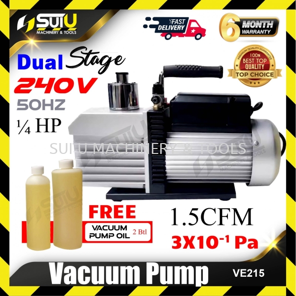 VE215 1/4HP Dual Stage Vacuum Pump 1.5CFM Vacuum Pump Air Tool Kuala Lumpur (KL), Malaysia, Selangor, Setapak Supplier, Suppliers, Supply, Supplies | Sui U Machinery & Tools (M) Sdn Bhd