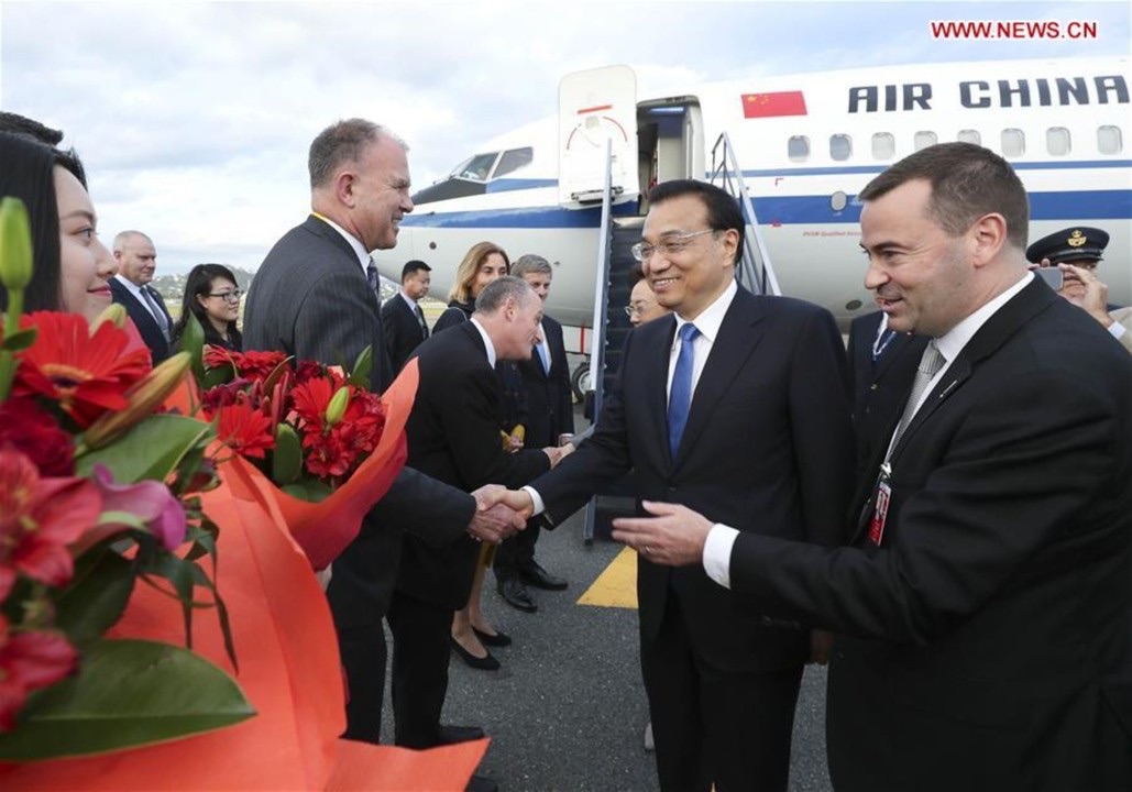 Chinese premier arrives in New Zealand for official visit