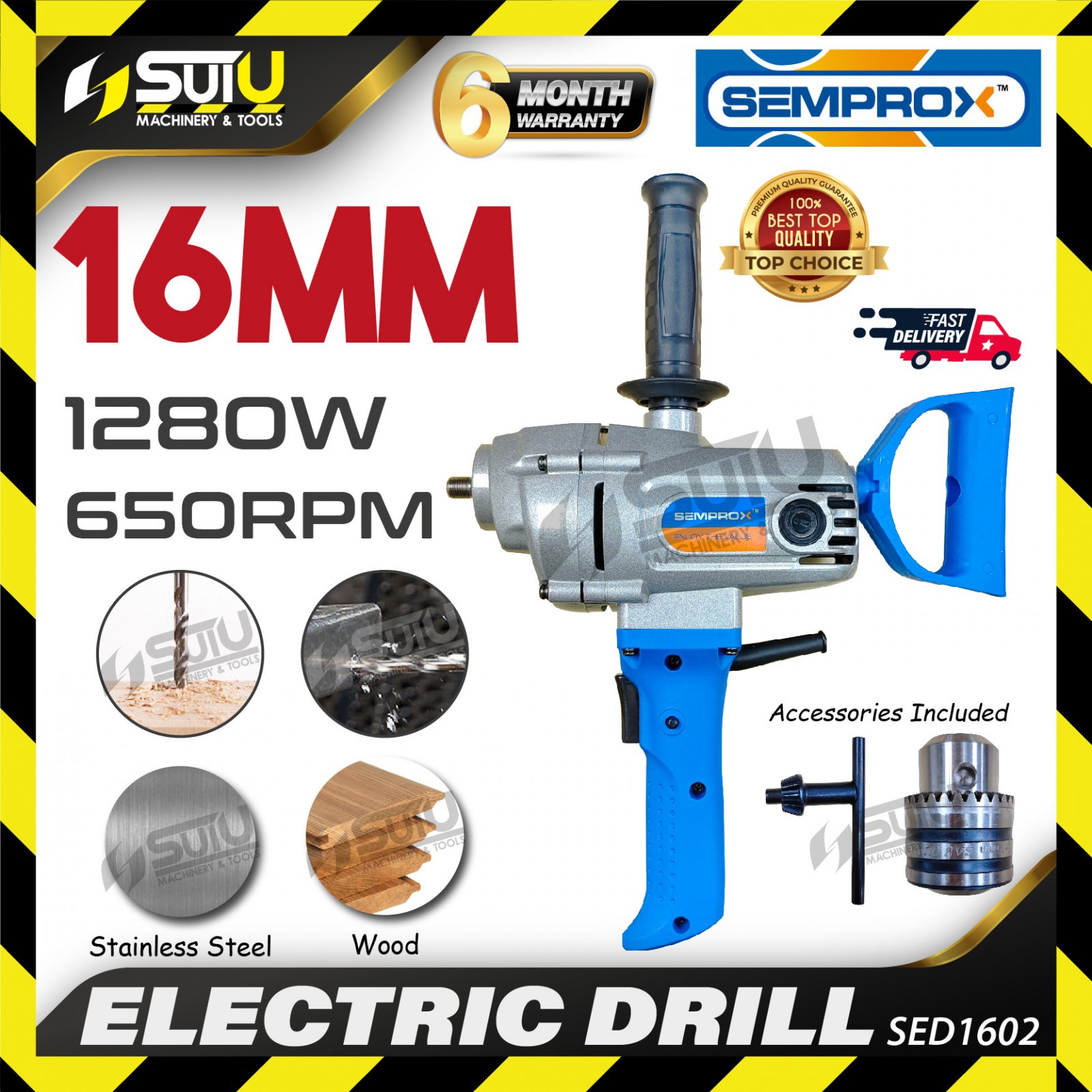 SEMPROX SED1602 / SED 1602 16mm Electric Drill 1280W