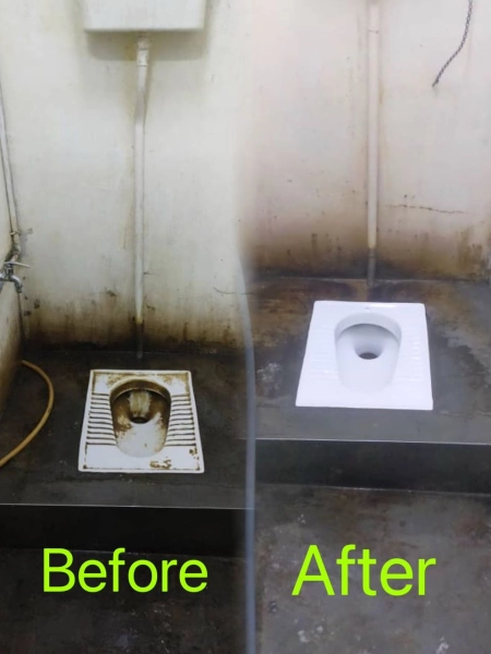 CLEANING WASHROOM SINK  TOILET AND BATH AREA AT TMN PERINDUSTRIAN CEMERLANG JOHOR BAHRU
