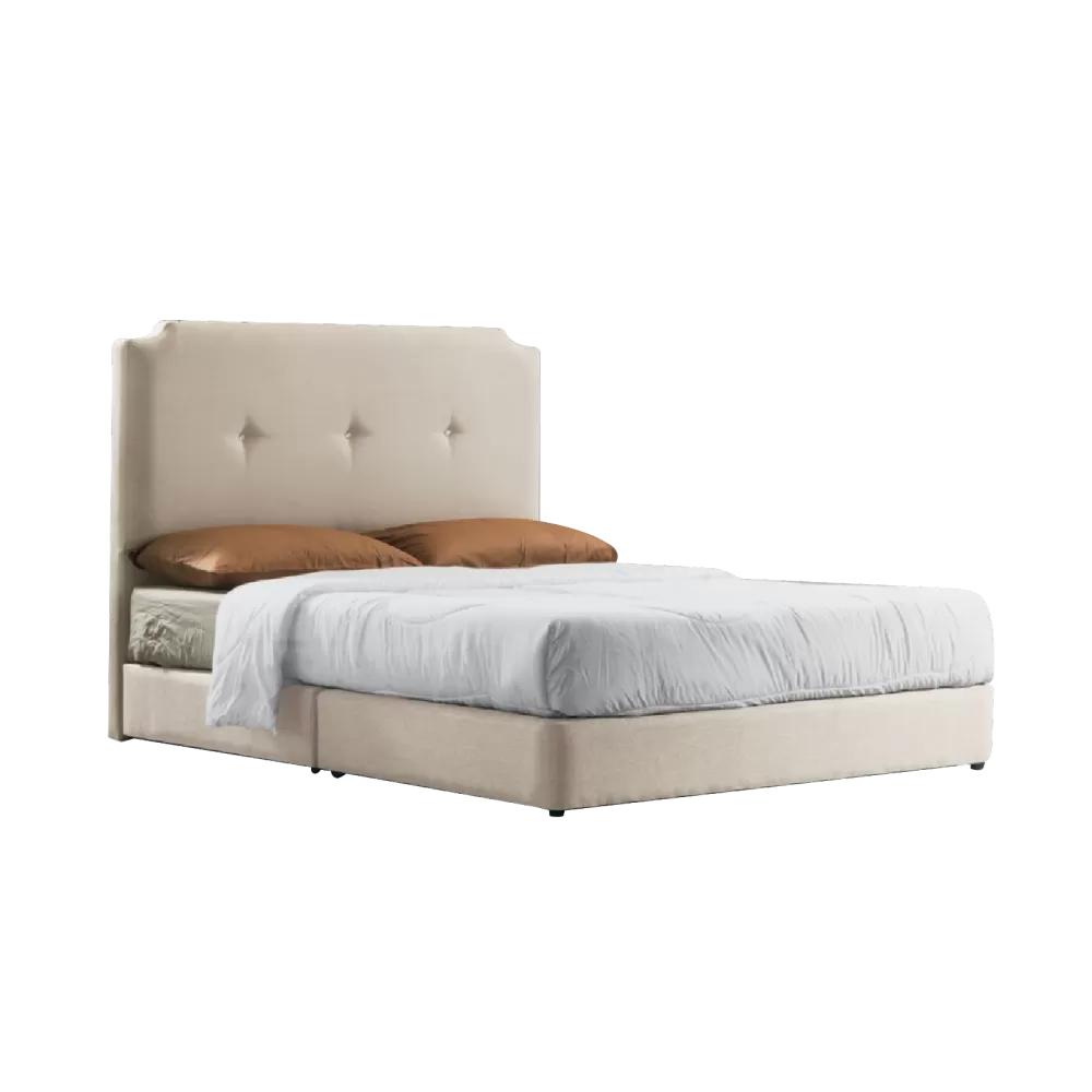 Trend Bedframe (Queen) + Mattress + Manda Side Table - Black (x2)