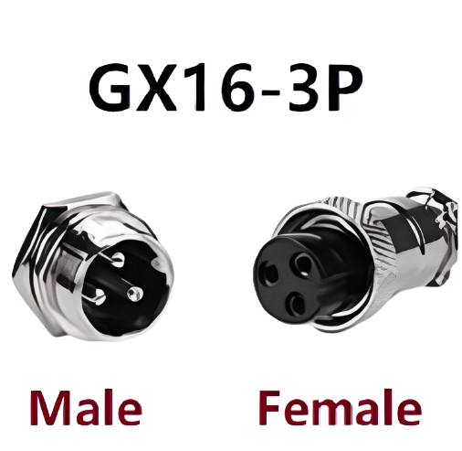 AVIATION INLINE PLUG MALE & FEMALE WIRE PANEL METAL CONNECTOR 16MM 3 PIN