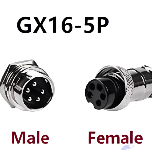 AVIATION INLINE PLUG MALE & FEMALE WIRE PANEL METAL CONNECTOR 16MM 5 PIN