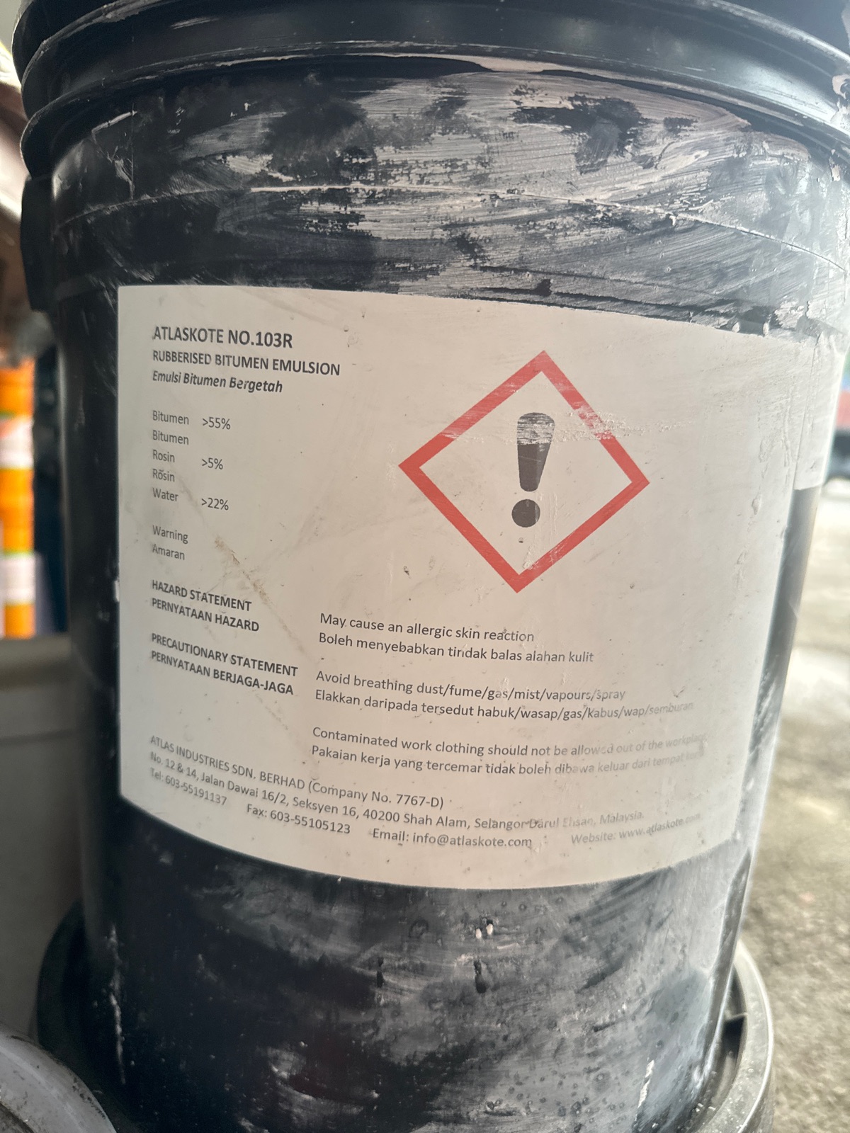 Atlaskote no 103R Rubberised Bitumen Emulsion 