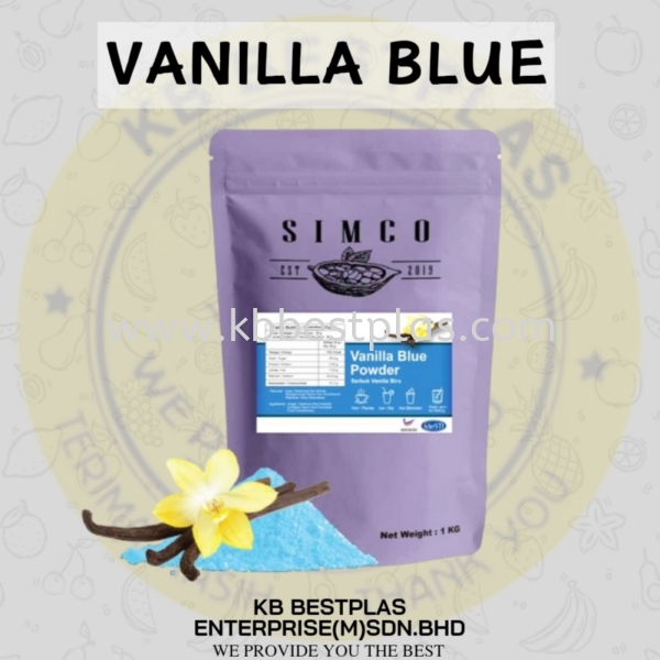 Vanilla Blue Powder Brand Simco Serbuk/Kordial Air Balang Penang, Malaysia, Perak, Kedah, Butterworth, Kepala Batas Supplier, Suppliers, Supply, Supplies | KB BESTPLAS ENTERPRISE (M) SDN BHD