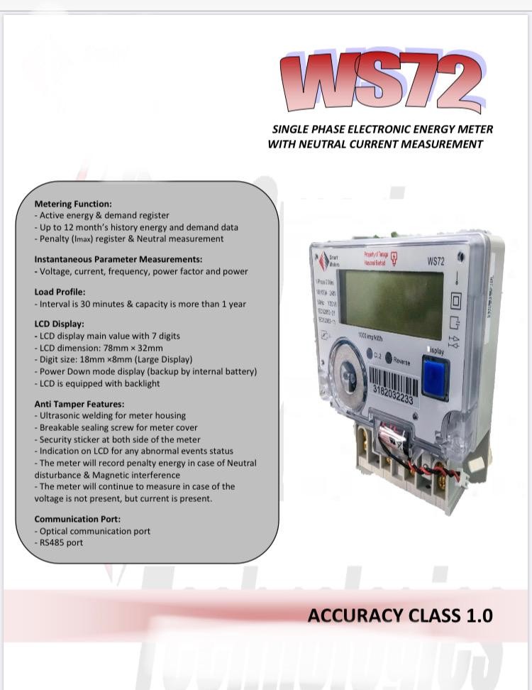 Single Phase 100A Digital KWH Meter (SIRIM&TNB Approval)