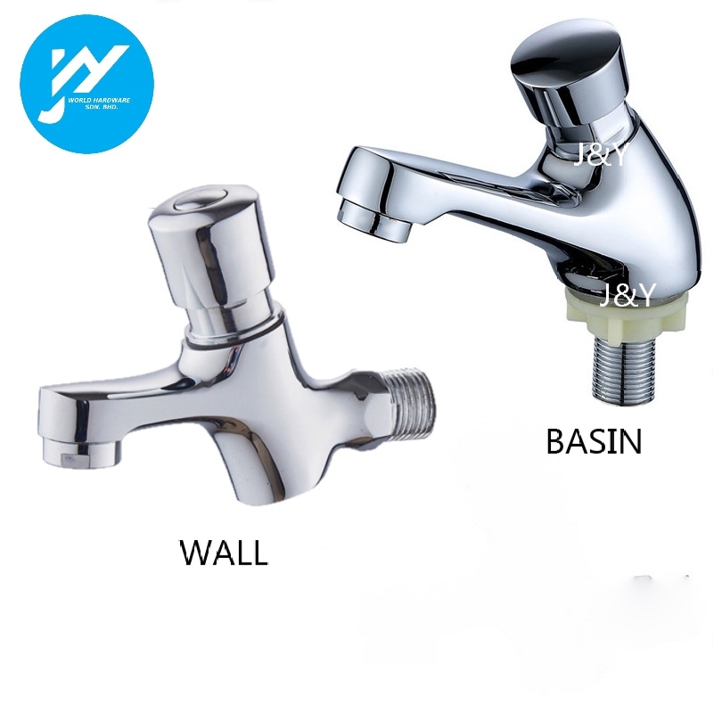 Big Time Delay Automatic Press Self Closing Single Water Tap Basin Faucet Water Delay Bathroom Sink Copper
