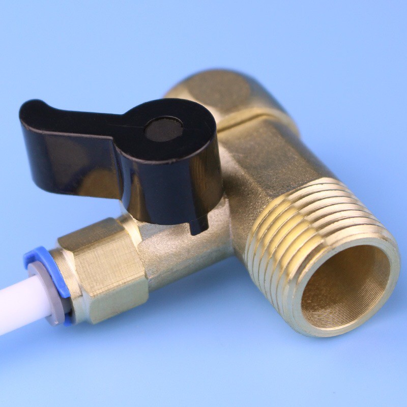 Water Filter Dispenser 1/2'' Adapter + 1/4''(6.5mm)(2hon) Brass Valve install part Ball Valve