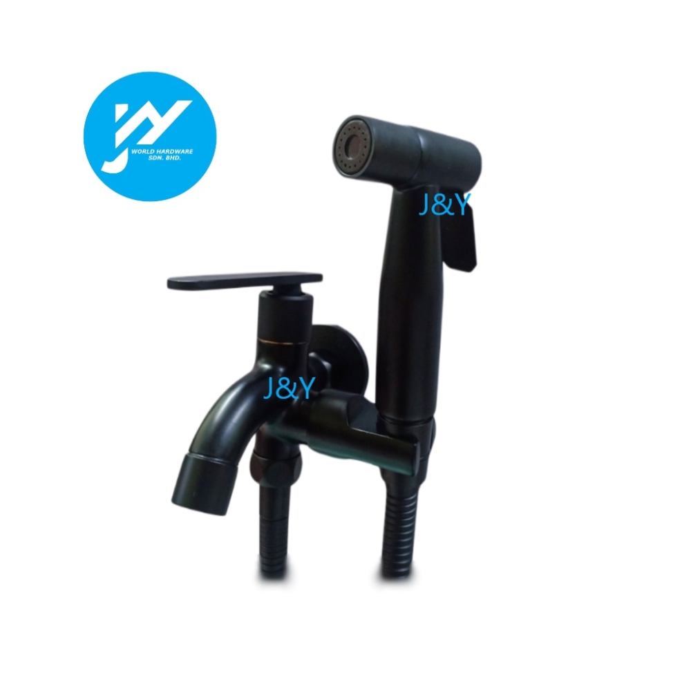 SUS 304 Stainless Steel Bidet Set With Faucet 1.5 M Shower Hose Bidet Holder 浴室多功能双龙头