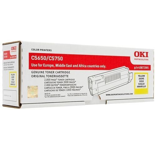 OKI C5650/5750 YELLOW ORIGINAL TONER BCMY Printer Toner Cartridge Set - High-Quality