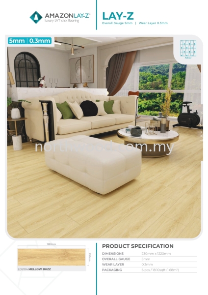 LC6104 Mellow Buzz Lay-Z Vinyl Click 5mm Amazon Luxury Vinyl Floor (LVT) Kedah, Malaysia, Penang, Perlis, Alor Setar, Sungai Petani Supplier, Installation, Supply, Supplies | NORTHWOOD (M) SDN. BHD.