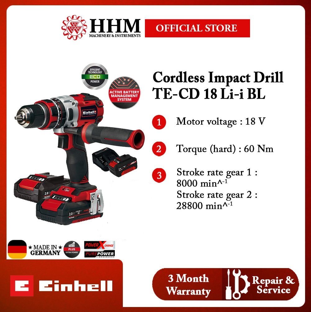 ( PRE-ORDER 1 WKS ) EINHELL Cordless Impact Drill TE-CD 18 Li-i BL 