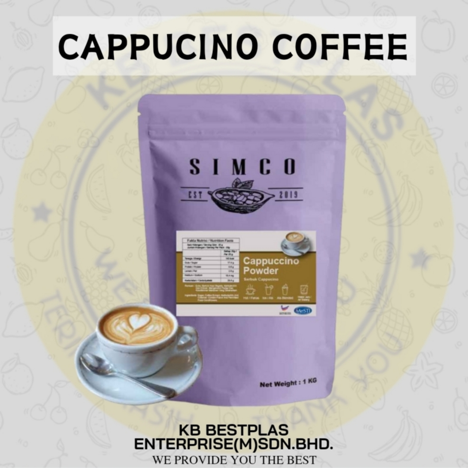 Cappuccino Coffee Powder Brand Simco