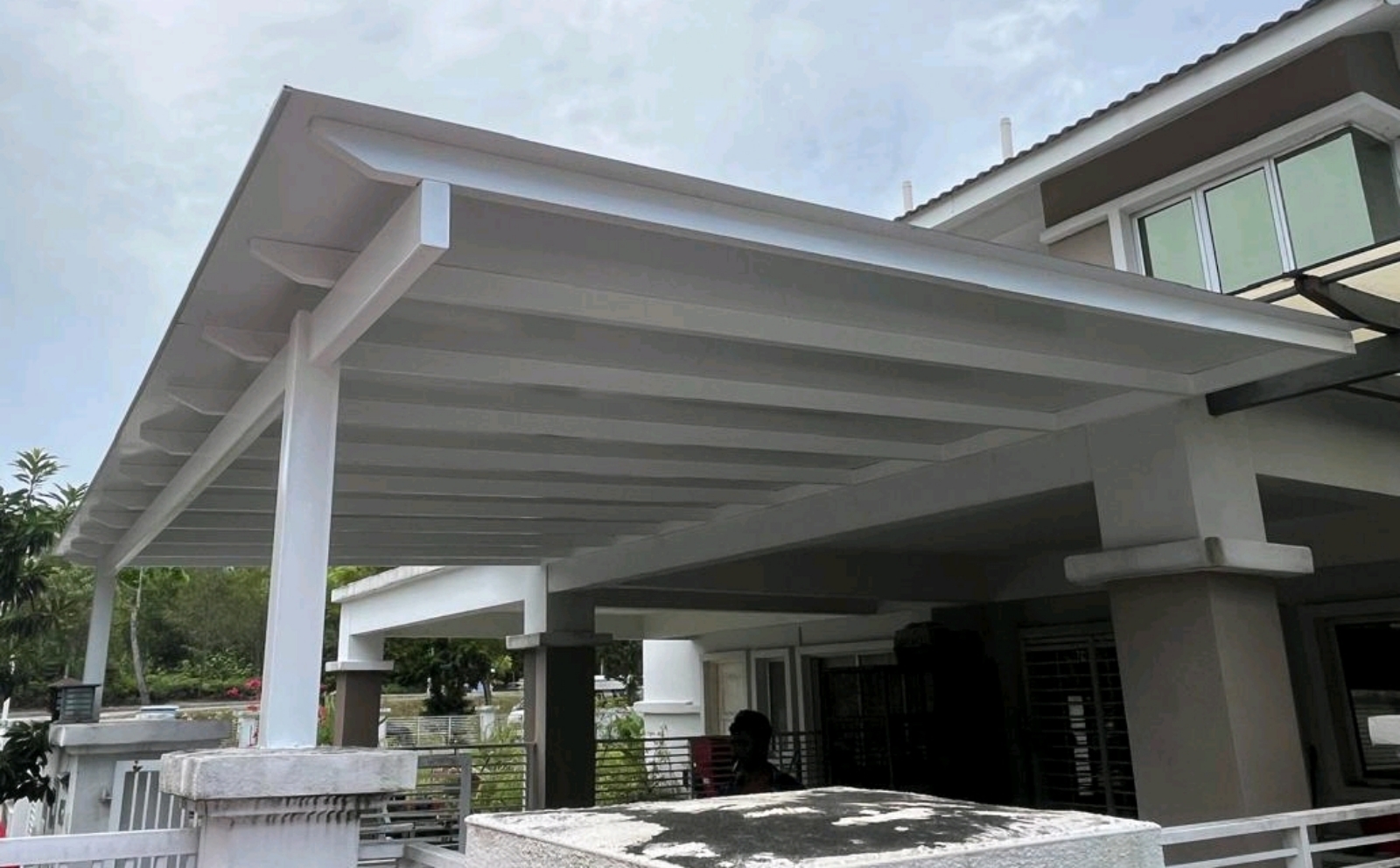 Mild Steel Aluminium Composite Panel (ACP 4mm)Pergola Roof Awning -Frame Ms 1 1/2x3(1.6) or Ms 2x4(1.6) Hollow ,Bean Ms 2x5(1.9)Hollow,Pillar Ms 4x4(1.9)Hollow 